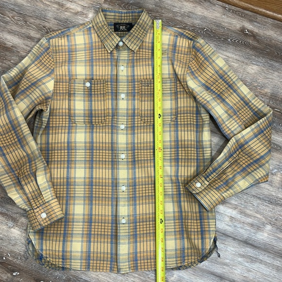 Ralph Lauren Double RL RRL Work Shirt Mens Size M Button Down Cotton Check Plaid - Picture 6 of 14